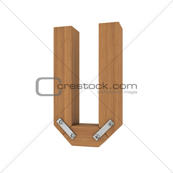 Wooden letter U