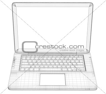 Laptop. Wire frame