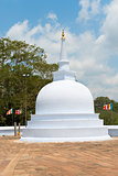 Small white stupa in Anuradhapura, Sri Lanka