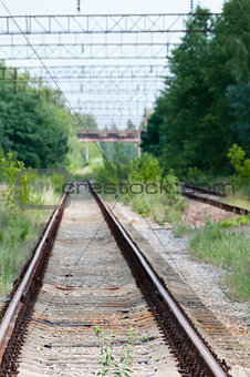 Railway tracks in green country