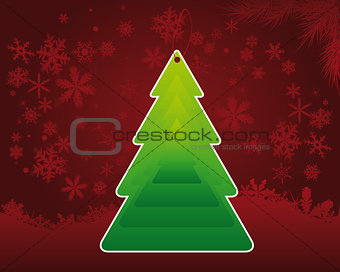 green label Christmas tree