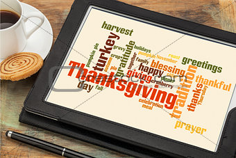 Thanksgiving celebration cloud word