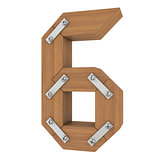 Wooden number six