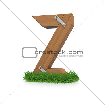 Wooden letter Z in the grass