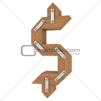 Wooden dollar sign