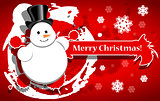 Christmas background with a snowman
