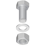 Stainless steel bolt and nut. Vector illustration.