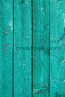 Green painted wooden fence