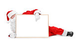 Santa and empty white board