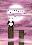 Panda dreamer and pink clouds