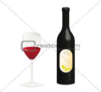 bottle and glass of wine
