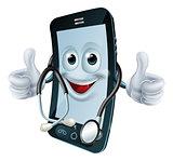 Phone man with a stethoscope