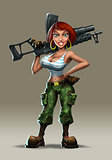 Girl with a machine gun