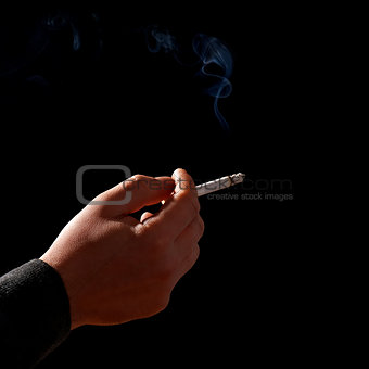 Cigarette In Hand On black