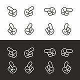 Cartoon hands vector icon pointing something