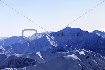 Snow mountains in morning