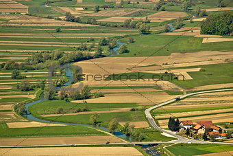River of Bednja valley aerial