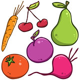 Vector set. Fruits and vegetables