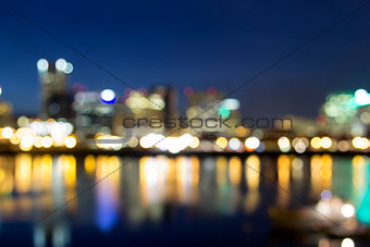 Portland Downtown Out of Focus City Lights