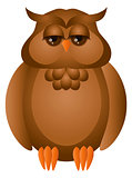 Brown Great Horned Owl Illustration