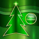 Christmas Card With Metallic Christmas Tree