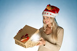 christmas woman with gift box 