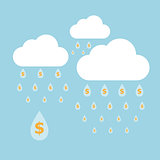 Concept idea of money raining