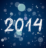 White new year 2014 on blue background