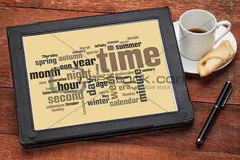 time and calendar word cloud