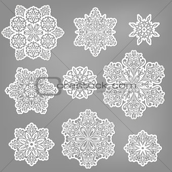 Vector Paper Cut Snowflakes