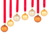 hanging row of christmas  balls