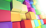 Colored cubes background