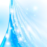 Abstract blue background with Christmas tree