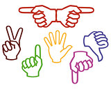 multicolored hands