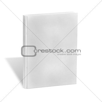 close up of a blank white book on white background
