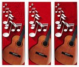 Guitar and Musical Notes - Three Banners
