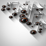 Music Note and Woofer Background