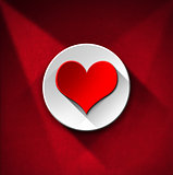 Red Heart on White Circle - Red Velvet