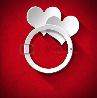 Wedding Ring and Two Hearts