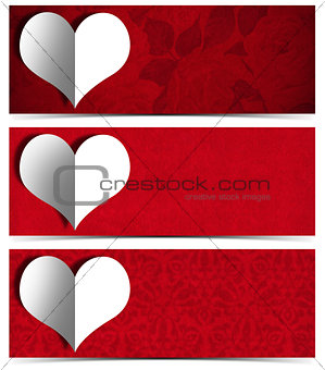 White Paper Heart - Three Banners