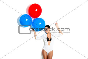 Fashion woman with ballons