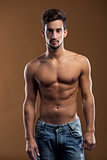 handsome shirtless male model