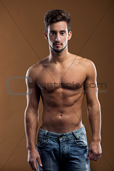 handsome shirtless male model