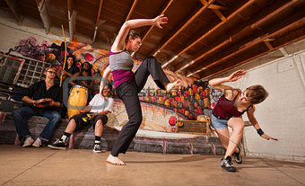 Female Capoeira Performers Sparring