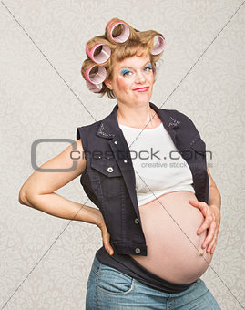 Grinning Pregnant Hillbilly