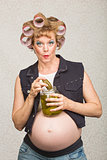 Coy Pregnant Woman with Pickles