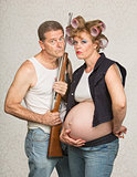 Serious Pregnant Hillbilly Couple