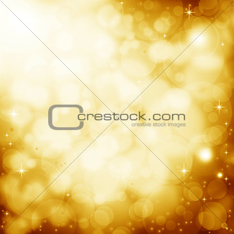 Golden lens flare background