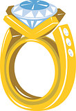 Diamond Gold Ring Retro