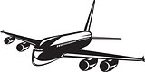 Commercial Jet Plane Airline Woodcut